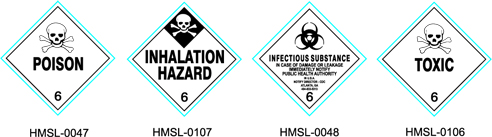 Stranco manufactures DOT Labels for Class 6 poison and toxic hazardous materials.