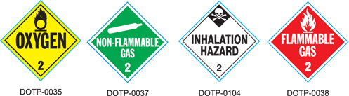 Stranco manufactures DOT Placards for Class 2 Gas hazardous materials.
