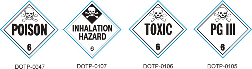 Stranco manufactures DOT Placards for Class 6 Poison and hazardous materials.
